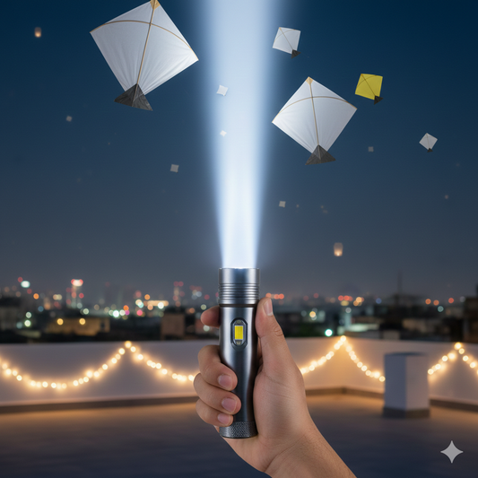 Basant Night Flying LED Torch – High-Beam Light for Kite Visibility